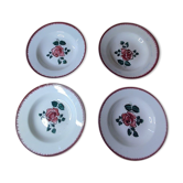 Assiettes ccreuses Sarreguemines Bagatelle rouge Lot de 4 ancienne dp 112142