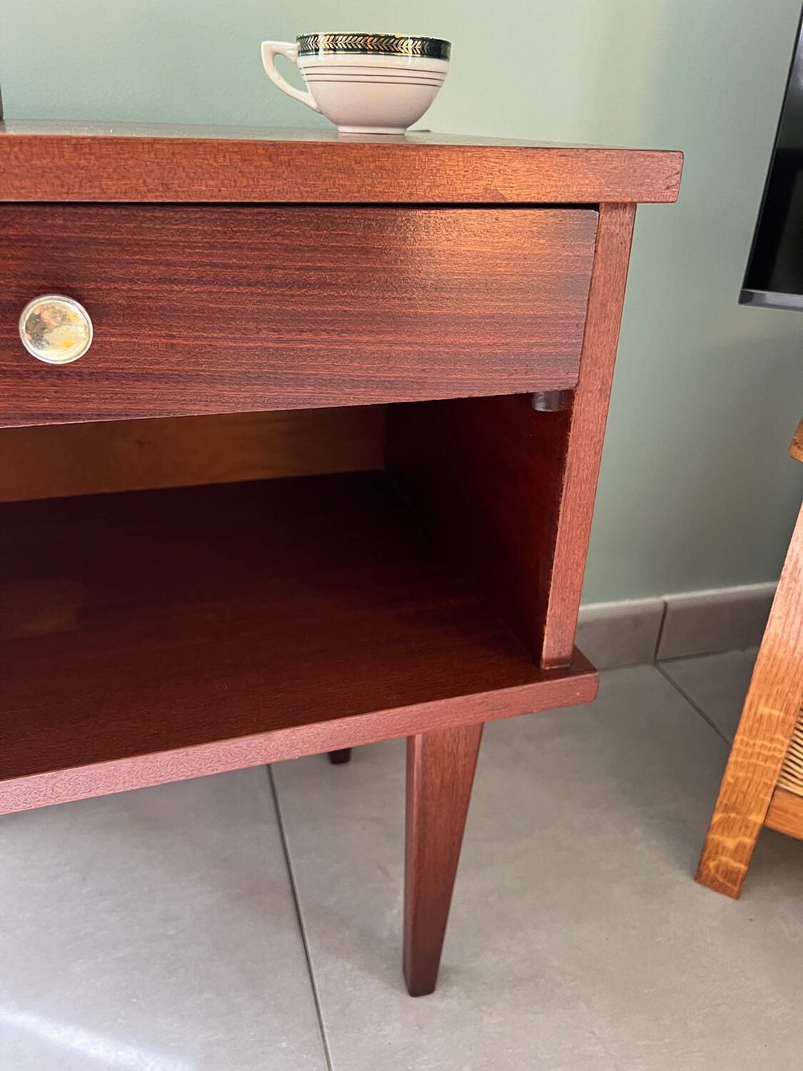 Vintage wooden bedside table