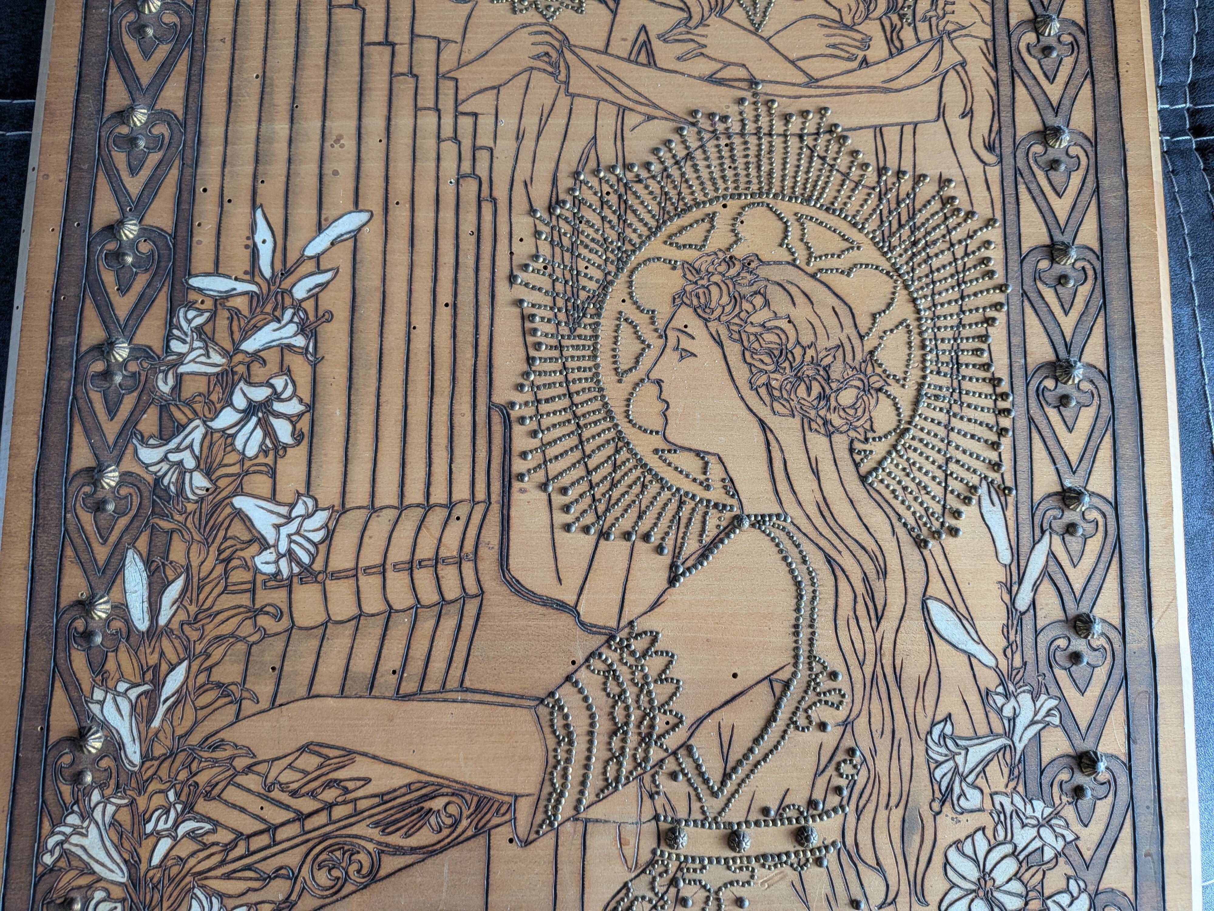 Panneau décoratif en bois type art nouveau