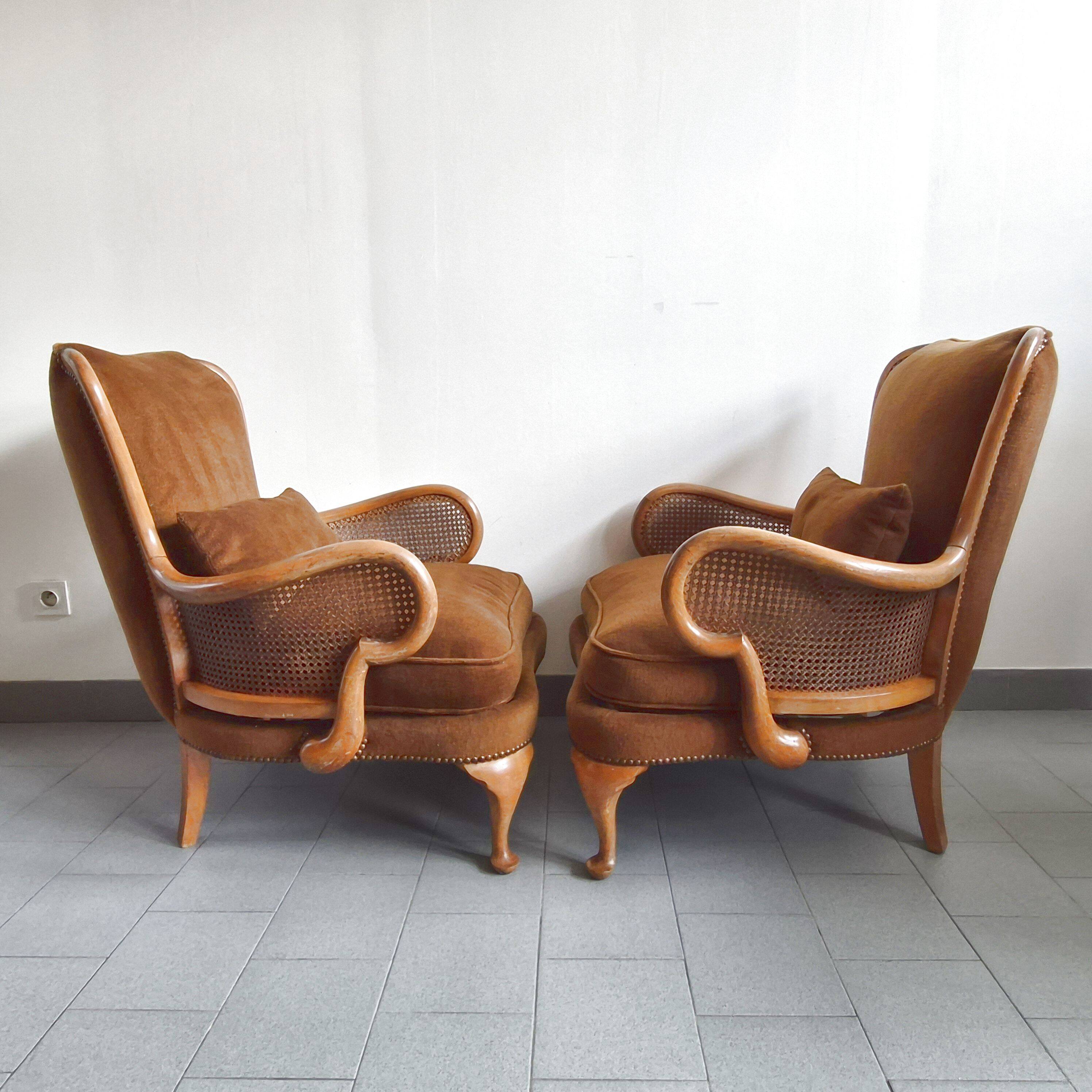 Paire de bergères vintage