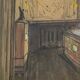 Watercolor sign andre brif or prif interior drawing library 1925