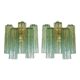 Pair of Contemporary Italian Murano Glass “Tronchi” Wall Sconces in Green
