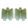 Pair of Contemporary Italian Murano Glass “Tronchi” Wall Sconces in Green