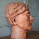 Sculpture signed Doloire, terracotta sculpture, sculpture of a man's head, collection, interior decoration.