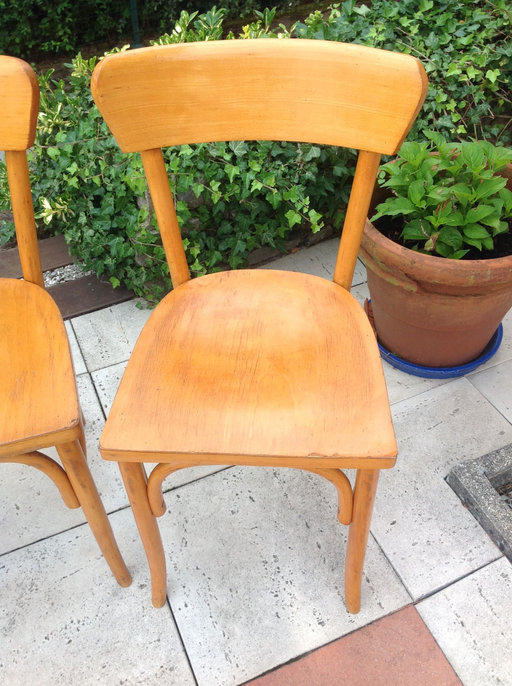 Suite of five bistro chairs feet with hoops / vintage 50s-60s