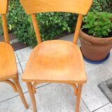 Suite of five bistro chairs feet with hoops / vintage 50s-60s