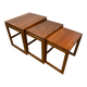 Mid-Century Retro Vintage Teak Nest of Tables 1960  Scandinavian-Inspired •