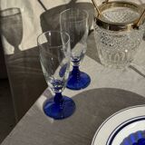 Set of 4 Italian deep plates Ceramica Quadrifoglio with blue rim D22