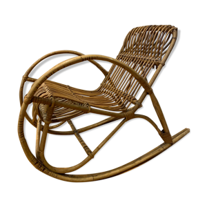 Rocking-chair en rotin