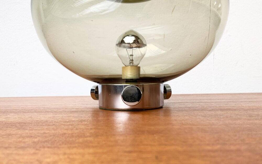 Lampe de Table en Verre Bulbe Espace Années 1960 Milieu du Siècle