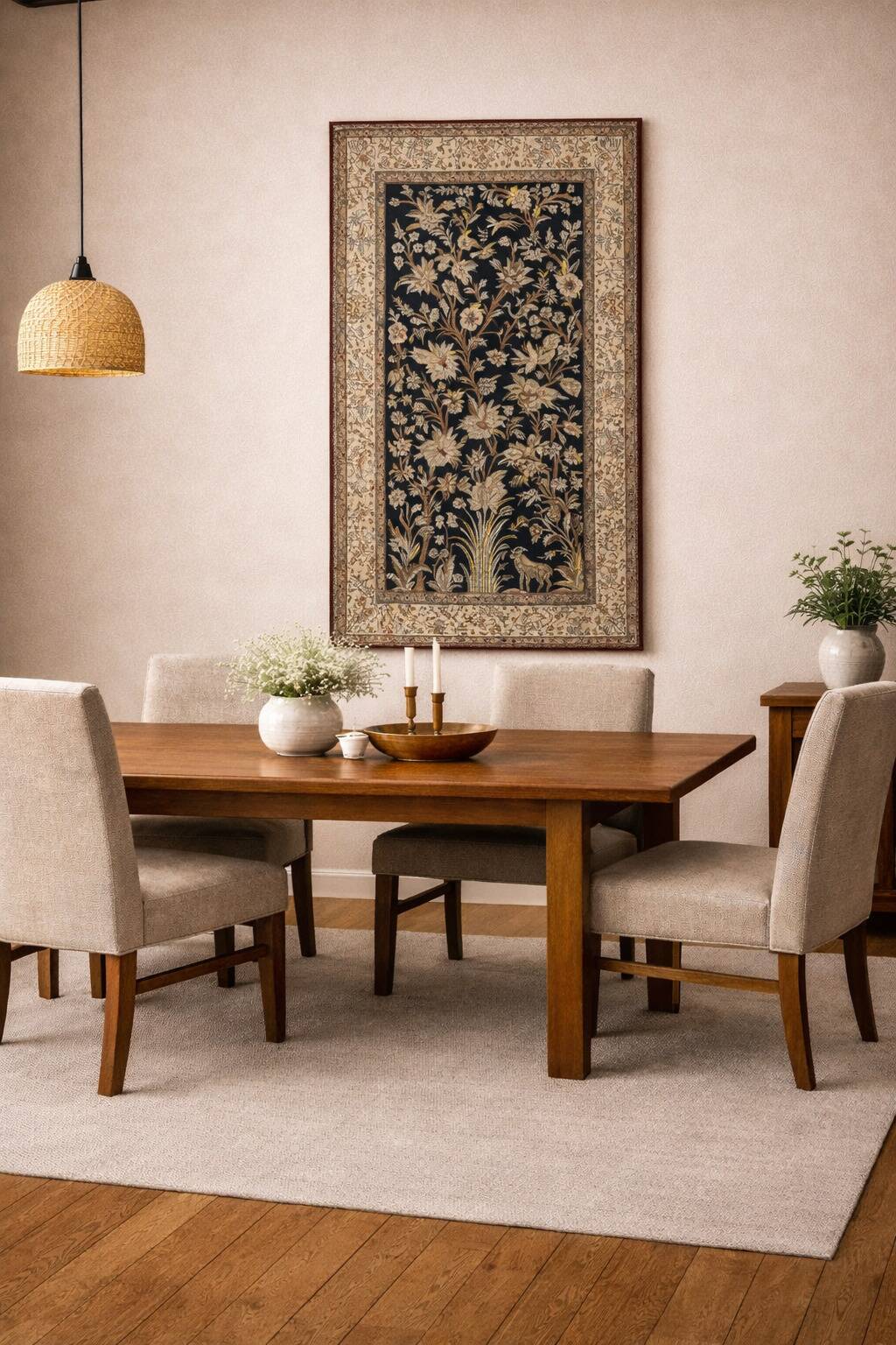 Handmade silk Persian carpet