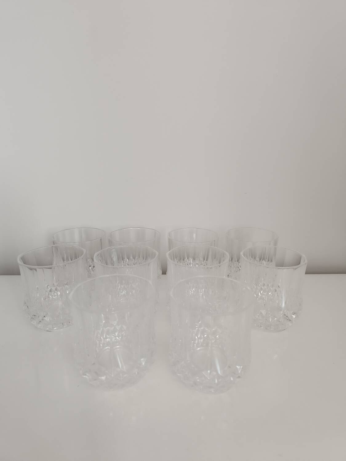 Set of 10 Cristal d'Arques whisky glasses