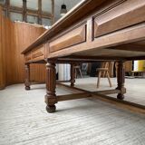 Solid walnut farmhouse castle table 1900 XXL