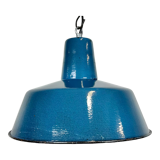Industrial Blue Enamel Factory Pendant Lamp, 1960s