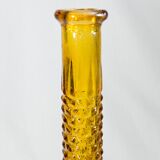 Italian carafe amber diamond tip motif Empoli, blown glass Italy circa 1950