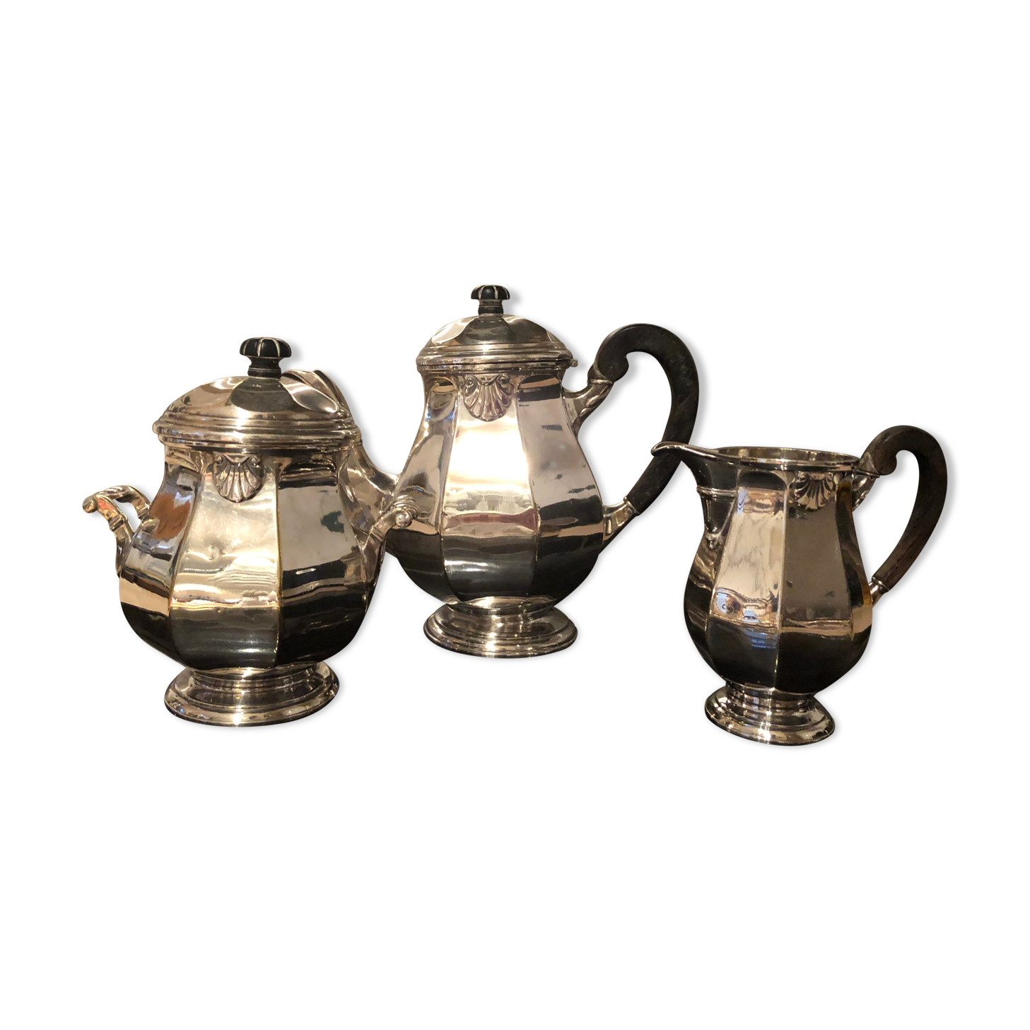 Silver metal tea service