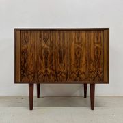 Rosewood Tambour Door Cabinet By Kai Kristiansen For Feldballes