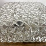 Vintage square molded glass ceiling light