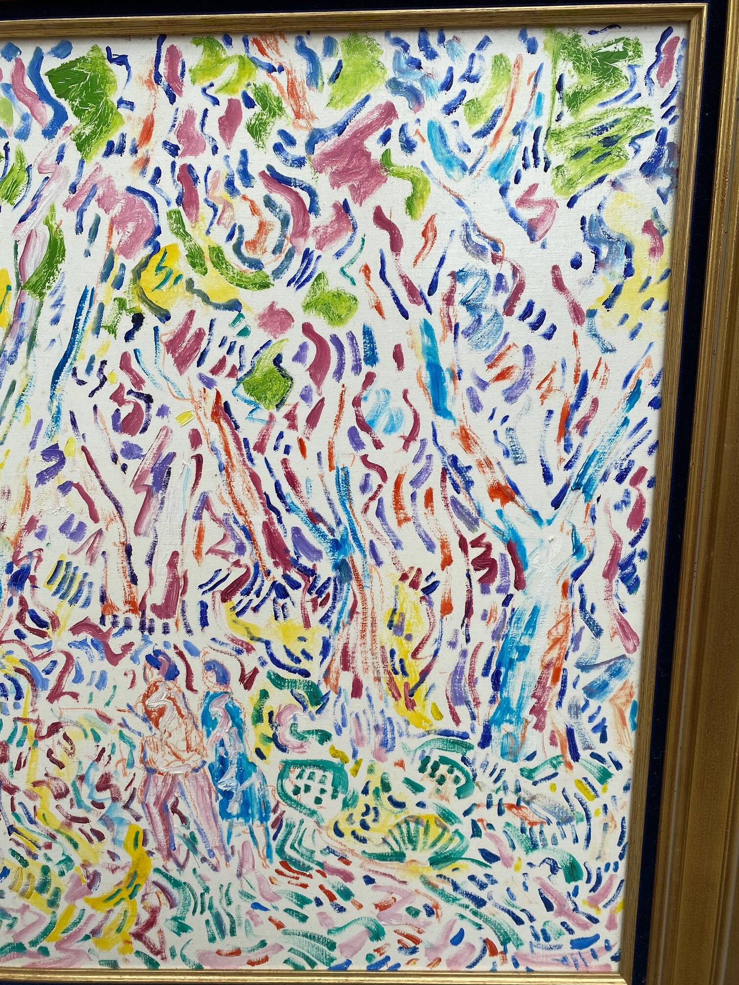 Oil painting signed armand bouvier fauvism style walkers ss le bois