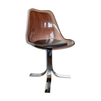 Plexiglas and chrome metal chair 1970