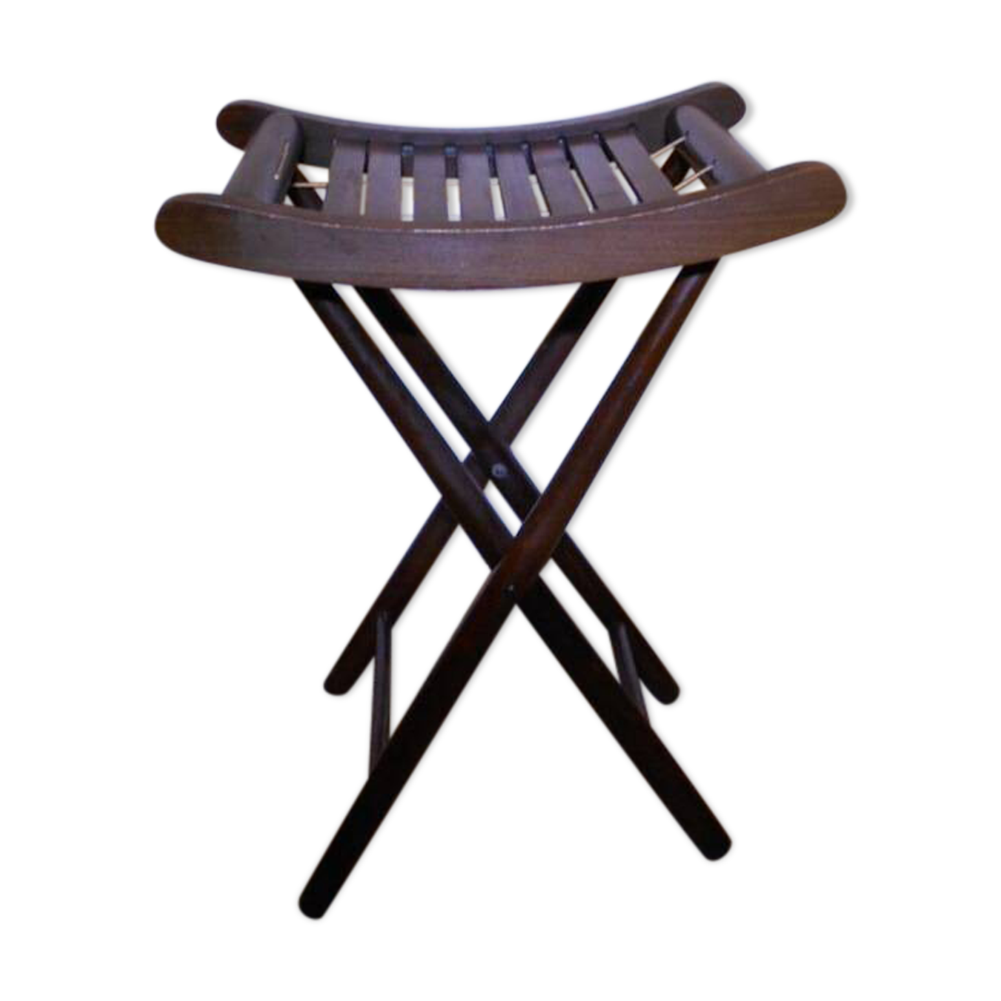 Folding wooden stool, plant holder