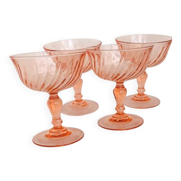 Flûtes a champagne rosaline vintage