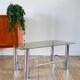 Rectangular coffee table in chrome and smoked glass, design, 1970 - 84 x 38 x 36 cm