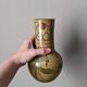Handcrafted ceramic vase with floral decoration, Portuguese craftsmanship.