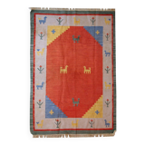 Kilim vintage fait main Gabbeh persan 171cm x 229cm (1960s)