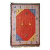 Kilim vintage fait main Gabbeh persan 171cm x 229cm (années 1960)