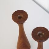 Pair of Danish teak candlesticks 1960