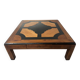 Table basse en bois a décor géomètrique XX siècle