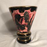 Vase ancien en céramique Monte Carlo décor main vintage