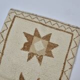 White And Brown Floral Runner Carpet sku 2069