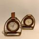 Pair of Longchamps 1960 leather stirrup pendulettes.