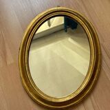 Mirror oval frame gilded wood