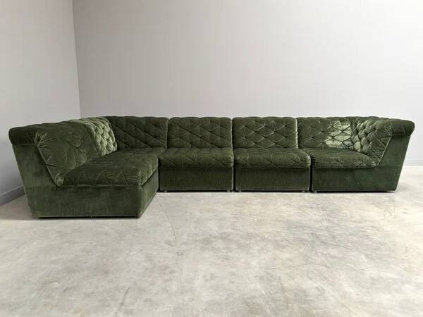 Modular corduroy lounge sofa by Laauser, 1970s