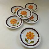 6 plates in vintage Italian earthenware 1970