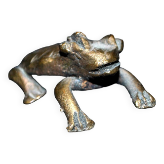 Frog statuette ethnic bronze sculpture Art Brut - Lucky charm