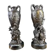 François Moreau: Large pair of vases from the Napoléon III period