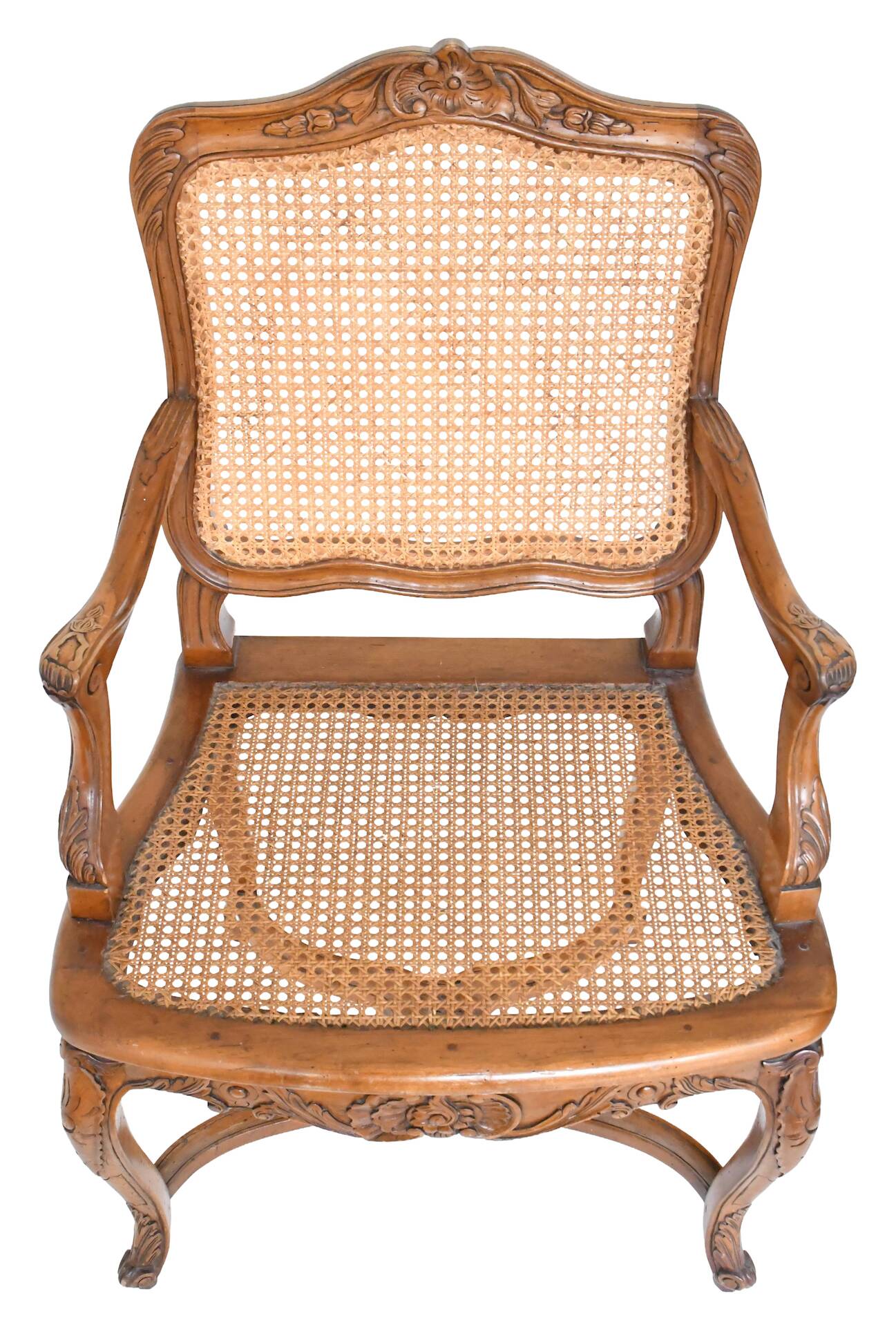 Paire de fauteuils cannés de style Régence