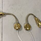 Brass flexible wall lamps, set of 2, 1960’s