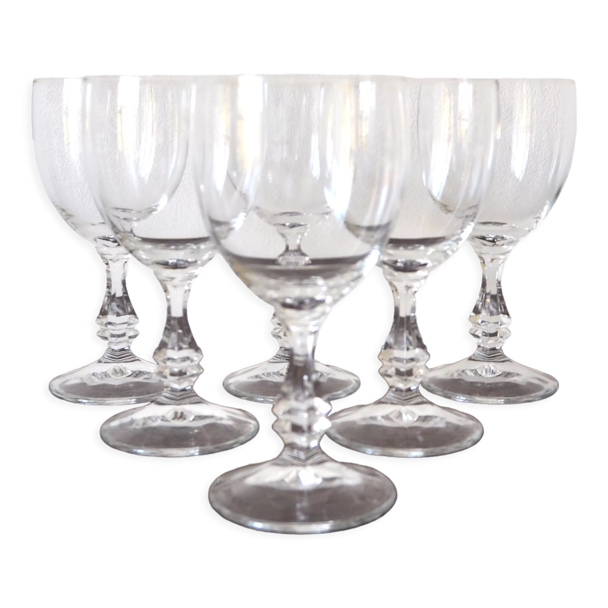 Set of 6 stemmed glasses