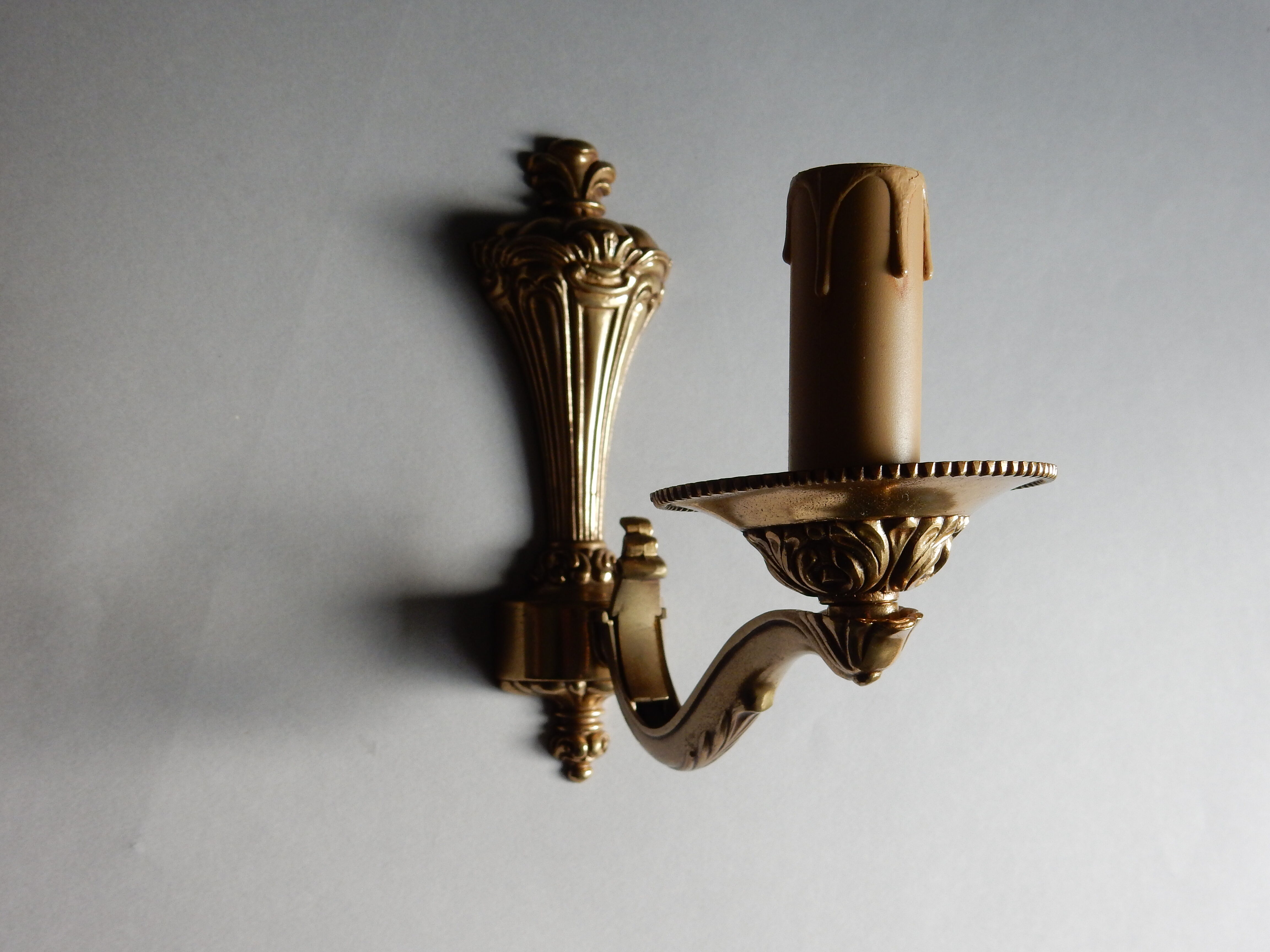 Brass wall lamp chandelier a flame