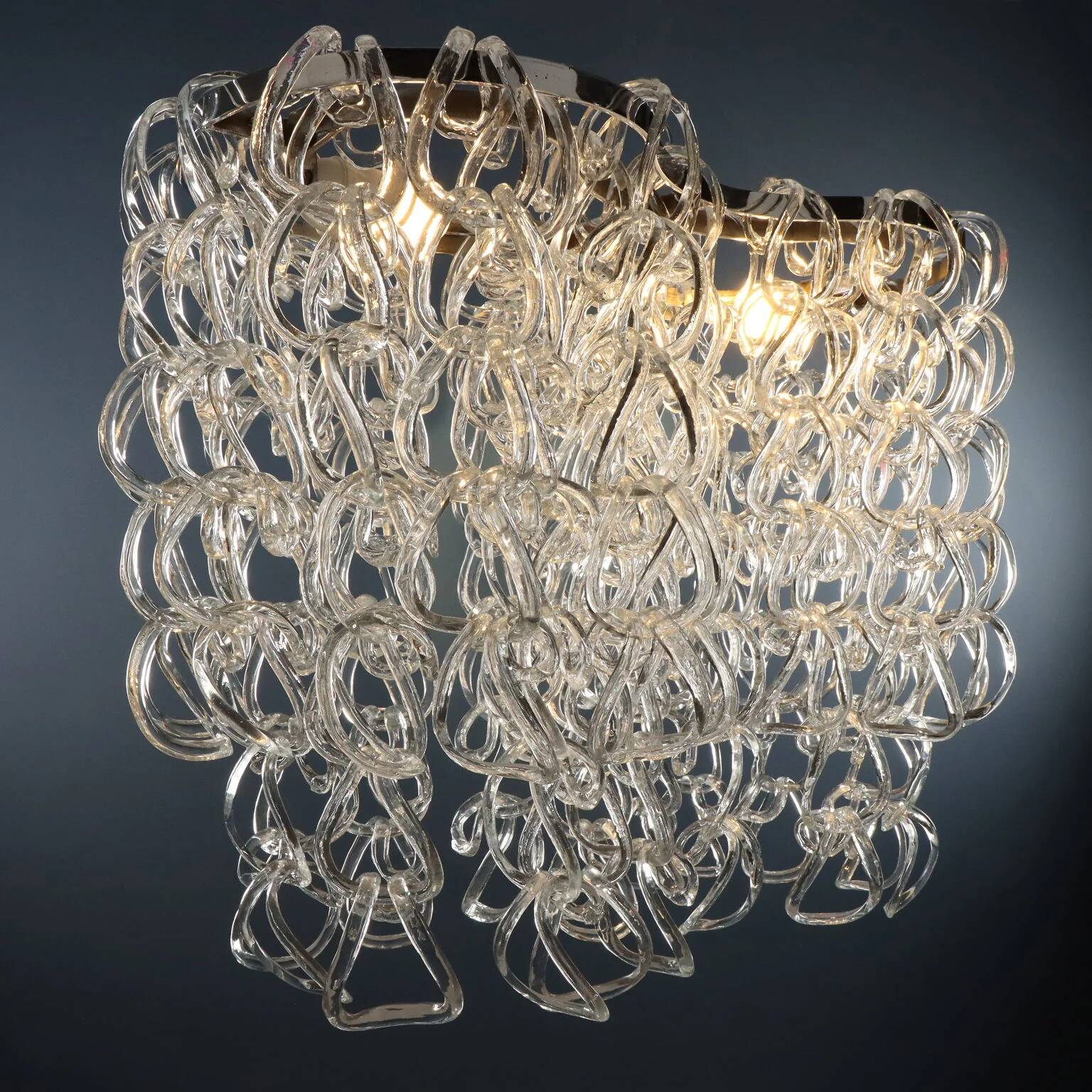 Vistosi Giogali ceiling lamps, vintage design by Angelo Mangiarotti, 1960s.