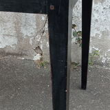 Black lacquered pine desk table