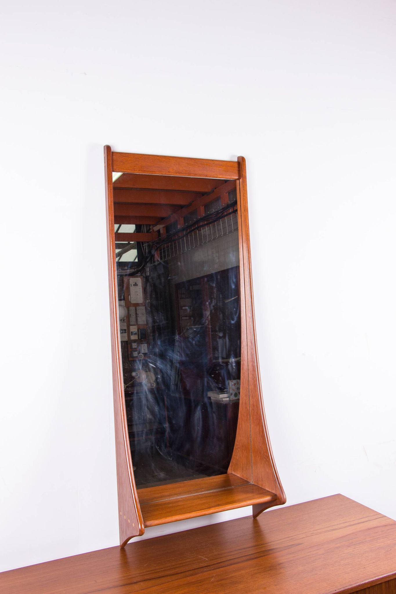 Large wall mirror in Danish teak by Pedersen and Hansen 1960.