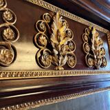 Italian Empire Mahogany and Parcel Gilt Console with Mirror and Carrara Marble Top, Late 18th Century