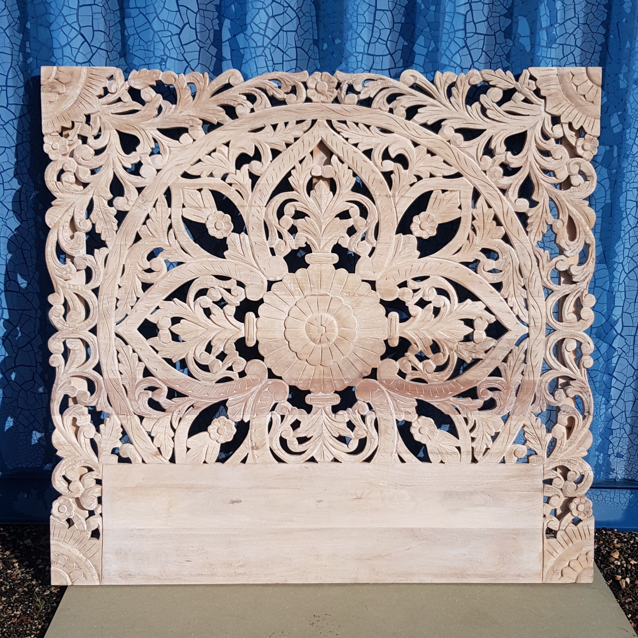 Carved mango headboard