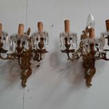Pair of 3-light wall lamps